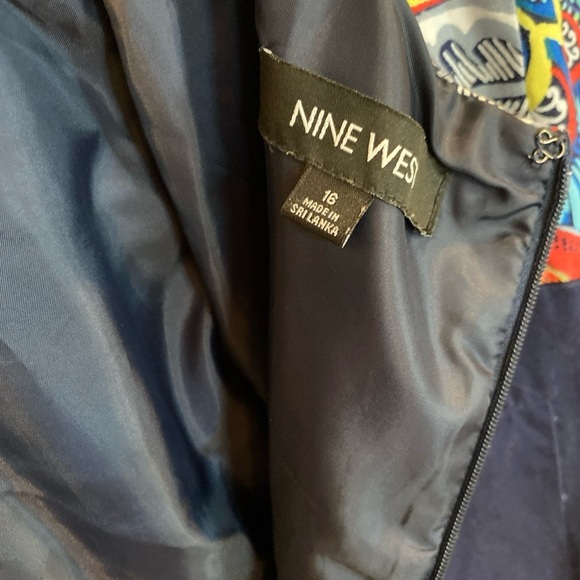 NINE WEST Fit & Flare Dress Multicolor Floral Print Women’s Size 16 Lined - Picture 5 of 6